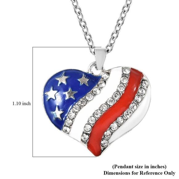 National Flag of America Theme Heart Pendant - Picture 6 of 6